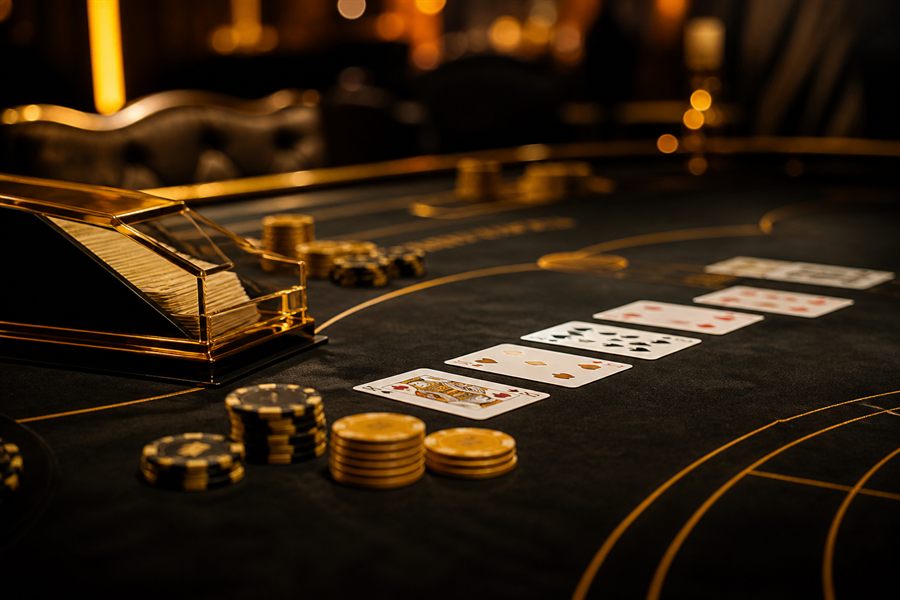 Krupiérka s kartami - baccarat live